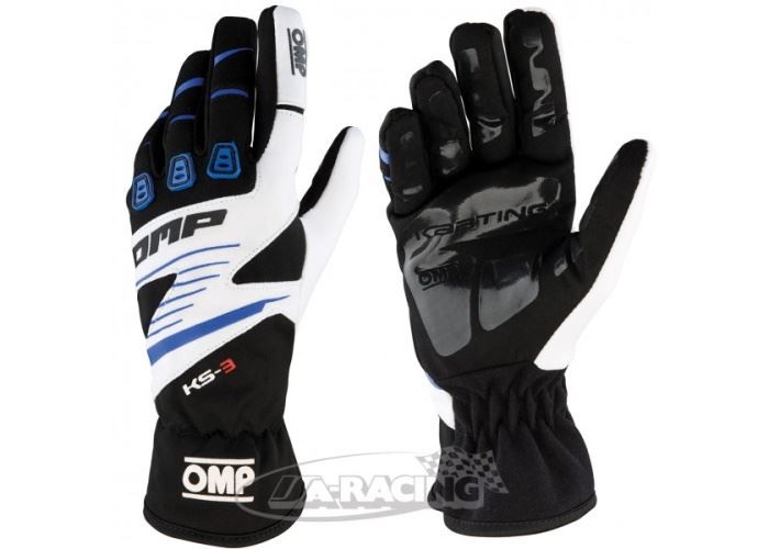 OMP KS-3, Karting Handschuh schwarz/blau/weiss