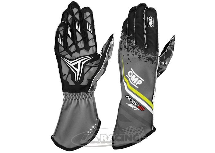 OMP KS-2 ART 2025, Karting Handschuh anthrazit-gelb KK02755ANG