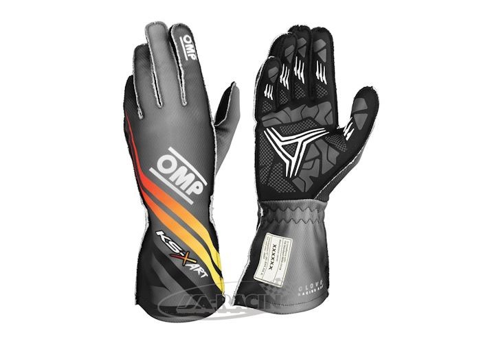 OMP KS-X ART 2025, Karting Handschuh schwarz-gelb-rot KK02754