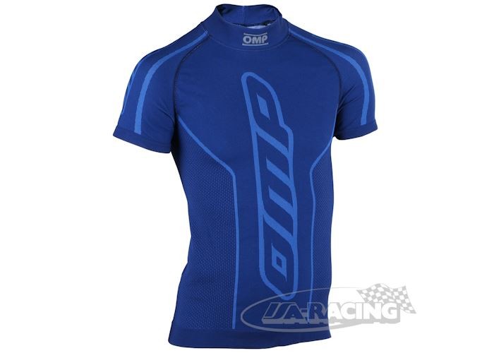 OMP KS Kurzarmshirt, Kartunterwäsche blau KK03030B