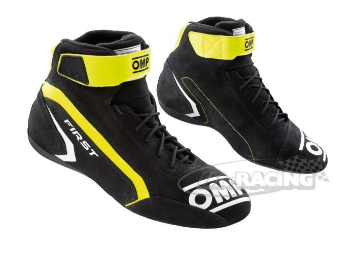 OMP FIRST Fahrerschuh anthrazit/neongelb