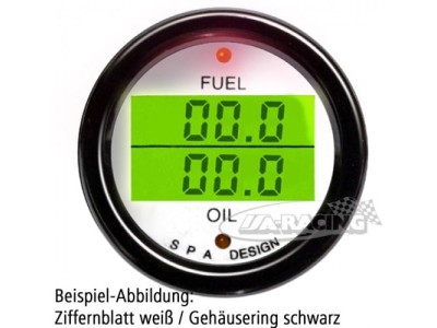 Doppelinstrument Benzindruck/Öltemperatur weiss