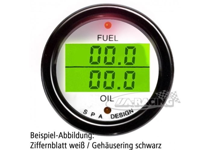 Doppelinstrument Benzindruck/Öltemperatur weiss