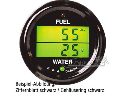 Doppelinstrument Benzindruck/Wassertemperatur schwarz