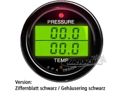 Doppelinstrument Druck/Temperatur schwarz