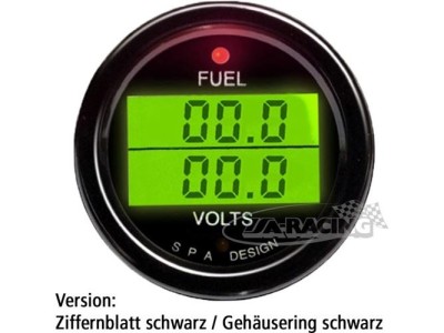 Doppelinstrument Tankstand/Batteriespannung schwarz