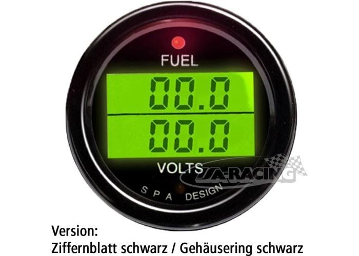 Doppelinstrument Tankstand/Batteriespannung schwarz