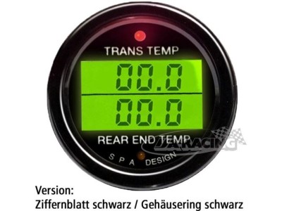 Doppelinstrument Getriebe- und Differential Temperatur schwarz