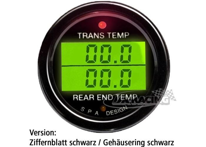 Doppelinstrument Getriebe- und Differential Temperatur schwarz