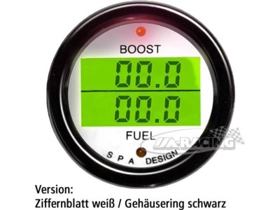 Doppelinstrument Ladedruck/Benzindruck weiss