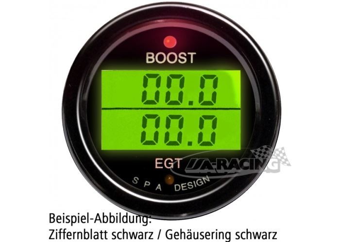 Doppelinstrument Ladedruck/Abgastemperatur schwarz