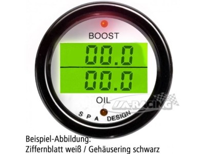 Doppelinstrument Ladedruck/Öldruck weiss