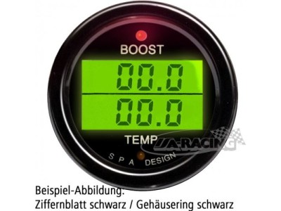 Doppelinstrument Ladedruck/Temperatur schwarz