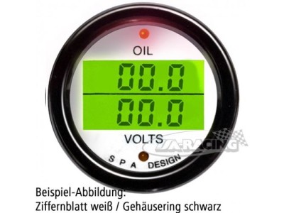 Doppelinstrument Öldruck/Batteriespannung weiss