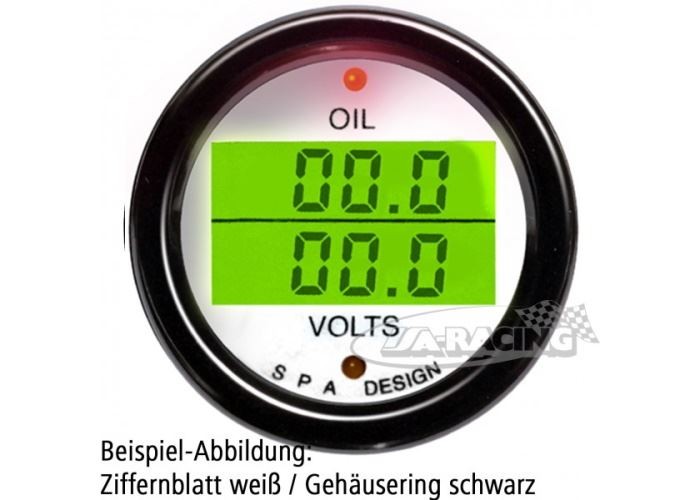Doppelinstrument Öldruck/Batteriespannung weiss