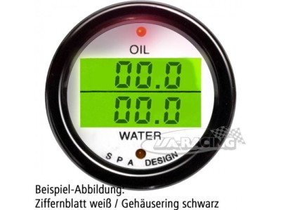 Doppelinstrument Öldruck/Wassertemperatur weiss