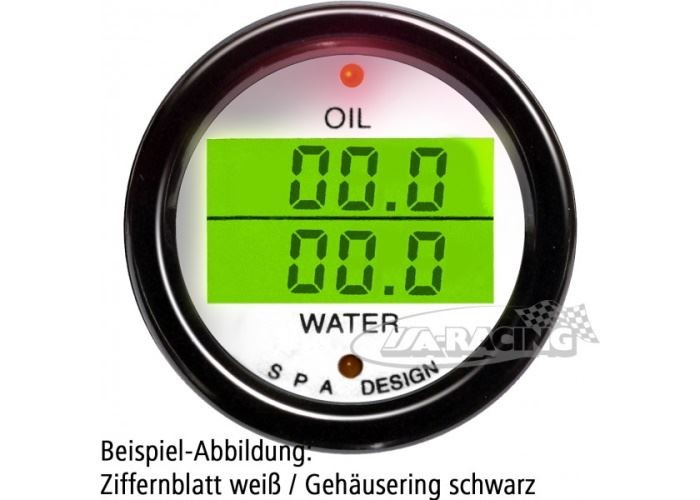 Doppelinstrument Öldruck/Wassertemperatur weiss