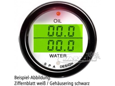 Doppelinstrument Öltemperatur/Wassertemperatur weiss