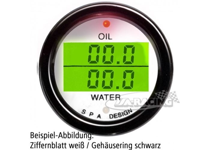 Doppelinstrument Öltemperatur/Wassertemperatur weiss