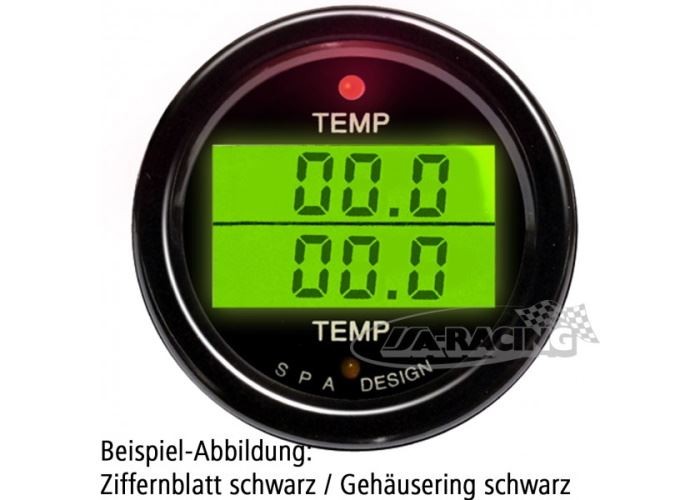 Doppelinstrument 2x Temperatur schwarz