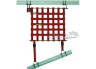 Fensternetz inklusive Halter rot