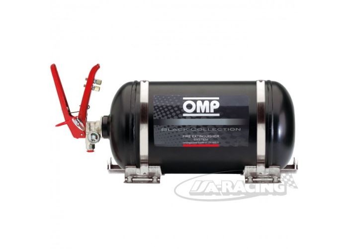 OMP-Feuerlöschanlage FIA, 4,25 ltr. EcoLife, Black Collection, Stahl-Behälter, mechanische Betätigung