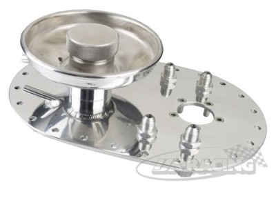 Aluminium Topplatte mit Trichter, Verschluss und Aufnahme für Tankgeber