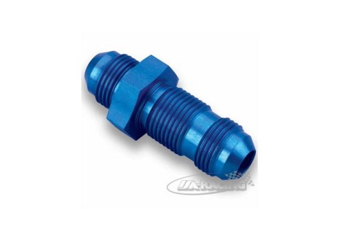 Bulkhead blau UNF gerade Aluminium