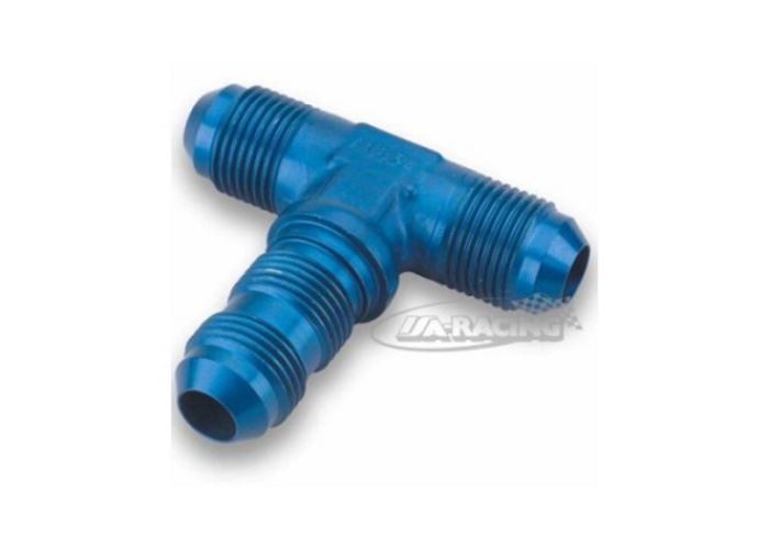 Bulkhead blau UNF T-Stück Aluminium
