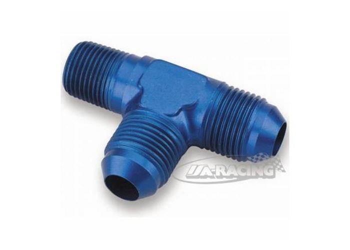 T-Stück blau Aluminium UNF X NPT