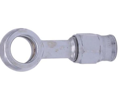 Chrom Ringstutzen lang mit Schlauchanschluss