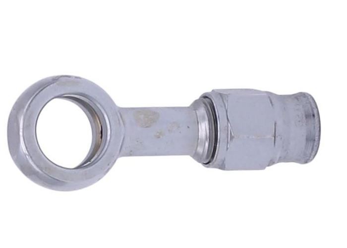 Chrom Ringstutzen lang mit Schlauchanschluss