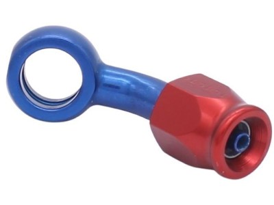 Aluminium Ringstutzen lang 45° mit Schlauchanschluss