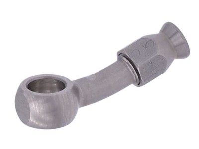 Edelstahl Ringstutzen lang 20° mit Schlauchanschluss