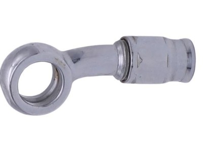 Chrom Ringstutzen lang 20° mit Schlauchanschluss