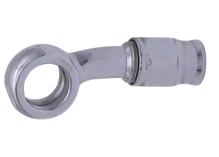 Chrom Ringstutzen lang 20° mit Schlauchanschluss