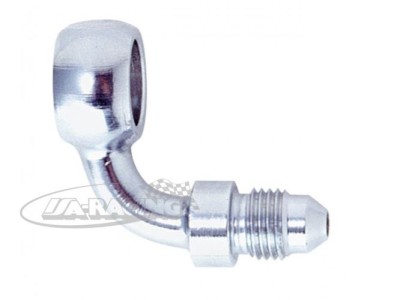 Chrom Ringstutzen lang, 90° mit Aussengewinde D-03
