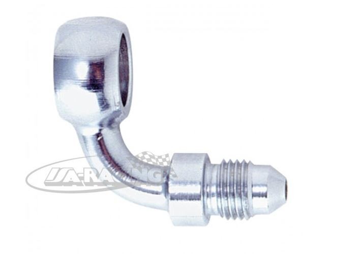 Chrom Ringstutzen lang, 90° mit Aussengewinde D-03