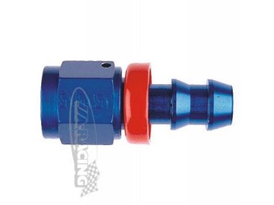 Aluminium Anschluss blau JIC/UNF X Schlauch gerade