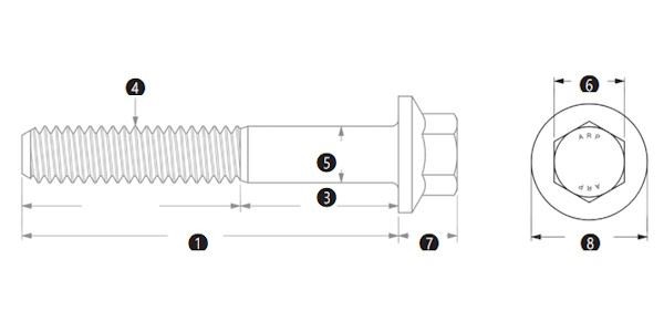 Masse ARP 6-kant Schraube